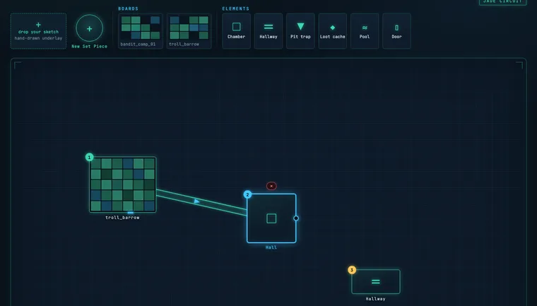 Live set-piece palette layout